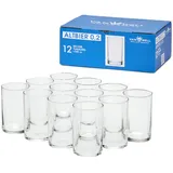 VAN WELL Altbierbecher 0,2 L geeicht, spülmaschinenfest, Gastronomiequalität, 12-tlg., farblos