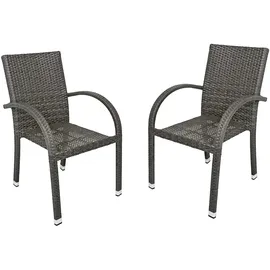 Garden Pleasure Modesto Stapelstuhl 57 x 65 x 85 cm grau 2 Stück