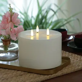 MARELIDA XXL LED Kerze 13 cm 15 cm weiß