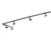 QAZQA Modernes Schienensystem mit 5 Strahlern Schwarz 1-phasig - Iconic Jeana