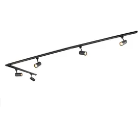 QAZQA Modernes Schienensystem mit 5 Strahlern Schwarz 1-phasig - Iconic Jeana