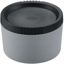 Rösle Dressingdose FLEXX 2GO 0,05 L rund, Silikon mit Schraubdeckel, für Transport von Dressings und Saucen, grau/schwarz