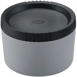 Rösle Dressingdose FLEXX 2GO 0,05 L rund, Silikon mit Schraubdeckel, für Transport von Dressings und Saucen, grau/schwarz