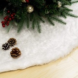 GIGALUMI 150cm Weihnachtsbaumdecke Weiß Plüsch Christmasbaumdecke Rund Tannenbaum-Unterlage Weihnachtsbaumteppich Ornamente Dekoration für Weihnachten