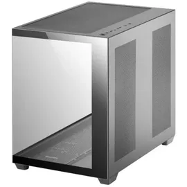 Mars Gaming MCV4 Schwarz, Custom XXL E-ATX Gaming Tower, Rahmenloses Front und Seitenfenster Gehärtetem Glas, Modularer Doppelkammerrahmen