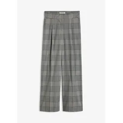 bonprix karierte Marlenehose, grau, 54