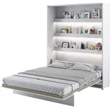 Schrankbett Bed Concept, Wandklappbett mit Lattenrost, V-Bett, Wandbett Bettschrank Schrank mit integriertem Klappbett Funktionsbett (BC-12, 160 x 200 cm, Weiß/Weiß, Vertical)