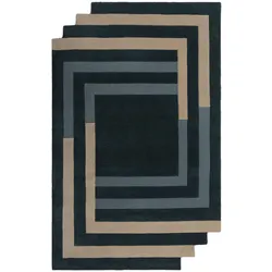 Wollteppich FLAIR RUGS "Labyrinth Shaped", grün, B:120cm H:10mm L:180cm, Wolle, Teppiche, Schall- und Wärmedämmung