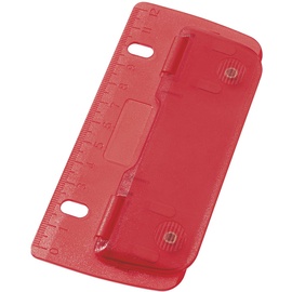WEDO 67802 Taschenlocher Kunststoff zum Abheften für 8 cm Lochung, mit 12 cm Skala) rot