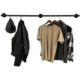 RSR Hangers Kleiderstange Kleiderstange Wandmontage Industrial Design Schwarz Jens 100 cm
