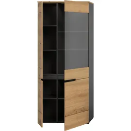 Home Affaire Vitrine REHAT 80 x 37 x 190 cm Grau