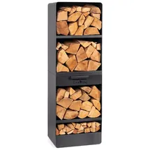 bene on fire Kaminholzregal Metall 40 x 30 x 120 cm Schwarz