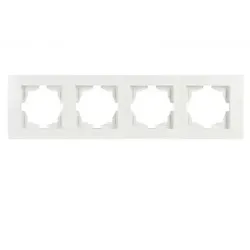 Gunsan Moderna 4-fach Rahmen für 4 Steckdosen Schalter Dimmer Weiss