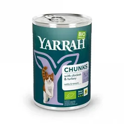 Yarrah Katze Bröckchen - Huhn und Truthahn bio 405g