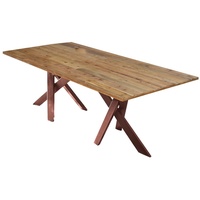 SIT Möbel Pinien-Holz Tisch 240 cm | Platte 35 mm natur | Doppelstern-Gestell Metall antikbraun | B 240 x T 100 x H 75,5 cm | 15994-00 | Serie TAB...