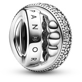 Pandora 792317C01 Silber Charm Logo Pavé & Beads