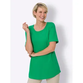 Classic Basics Longshirt CLASSIC BASICS "Doppelpack Shirts", Damen, Gr. 42, bunt (grasgrün, marine), 100% Baumwolle, unifarben, Rundhals, Shirts Longshirt