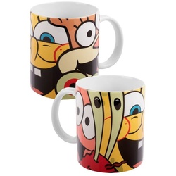 United Labels® Tasse Spongebob – Allover – Kaffeetasse aus Keramik 320 ml, Keramik bunt