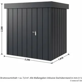 hörmann stauraumsysteme Juno Gerätehaus 2,14 x 1,66 m Anthrazitgrau