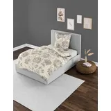 BIERBAUM Bettwäsche 4144, Feinbiber, 100% Baumwolle, Designed in Germany, Sand 80, 135x200 + 80x80 cm