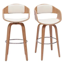 miliboo Skandinavischer Barhocker 65 cm Weiß