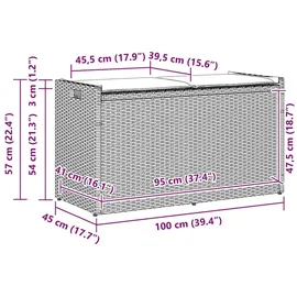 vidaXL Outdoor-Sitzbank mit Stauraum und Kissen Braun 100 cm