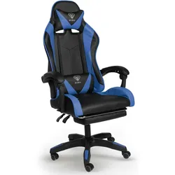 TRISENS Chefsessel Stuhl Home Office Chair Racing  Bürostuhl Sportsitz Büro Stuhl Schwarz / Blau