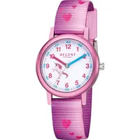 REGENT F-1207 0,0 Textil rosa Armband-Uhr rosa