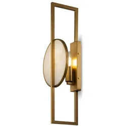 Licht-Erlebnisse Wandaußenleuchte NELLY Gold, Weiß (Stein) Metall, Stein 1x E14 bis 40W LE116429