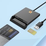 Belgischer Identitätskartenleser PC/SC USB Smart Card Reader, unterstützt digitale Signature, Kartenleser CAC, CRS, CNS, IC, SIM, Plug and Play, ohne Treiber, kompatibel mit Windows, Mac OS, Linux