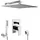 PaulGurkes Regendusche Duschsystem Duschset unterputz 30cm Kopfbrause