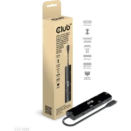 Club 3D USB4 Gen3x2 Typ-C, 6-in-1 Hub HDMI 8K60Hz oder 4K120Hz, 2xUSB Typ-A 100W