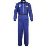 Josamogre Astronauten Kostüm Erwachsene Herren Kostüm Astronau Anzugt Weltraum Raumfahrer Halloween Cosplay Blau 2xl - XXL