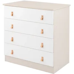 Kikkaboo Kinderzimmer Kommode Elon 80 x 48 x 85 cm 4 Schubladen einfache Montage beige