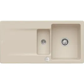 Villeroy & Boch Siluet 60 R rechts Einbauspüle keramik almond Excenterbetätigung 1000 x 510 mm