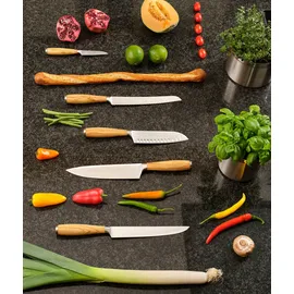 Rösle Artesano Brotmesser 22 cm Olivenholz, Wellenschliff, ergonomischer Griff, antibakteriell, korrosionsbeständig