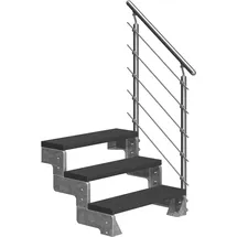 DOLLE Außentreppe Gardentop 54-66 cm Aluminium/Edelstahl 80 cm breit