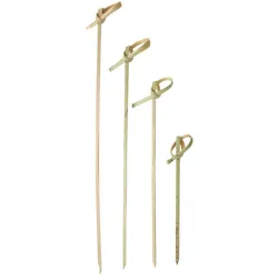 2000x Bambus Fingerfoodspieße geknotet LOOP 9 cm natur / grün