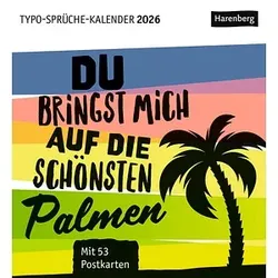 Harenberg Postkartenkalender Typo Sprüche 2026