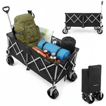 HyperMotion Bollerwagen HyperMotion XXL faltbar 250 L 100 kg Schwarz/Silber