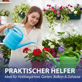 Cepewa Gießkanne 2er Set 1 l blau/grün 19 x 27 x 9 cm
