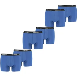 HEAD Herren Boxershort Basic Boxer Unterwäsche Baumwolle - 4er 6er 8er Multipack in S 6X Blau 6er Pack