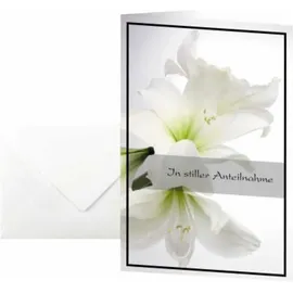 Sigel Trauerkarte Amaryllis DS006 11,5x17cm 10 St./Pack. +Umschläge