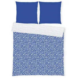 Tom Tailor Wendebettwäsche ORGANIC LEAVES Blau 200 x 220 cm + 2 x 80 x 80 cm