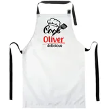 Ferocity Personalisierter Kinderschürze Jugend Malschürze Kunstkittel Kochschürze Apron Teenageralter Werkschürze mit einem motiv Kochen Sie lecker mit Name [074] - 60 - 44 cm