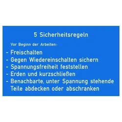 PROTEC Gebotszeichen PGZSR Fünf Sicherheitsregeln