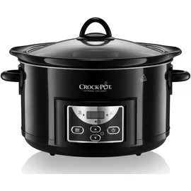 Crock-Pot Crockpot Schongarer Slow Cooker | 4,7 l (bis zu 5 Personen) | programmierbare Zeitschaltuhr | Schwarz [SCCPRC507B]