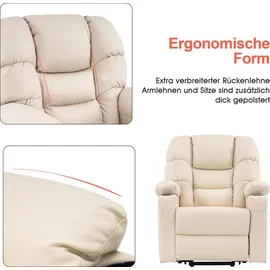 MCombo Elektrische Aufstehhilfe Relaxsessel 3 Motoren getrennt verstellbar 7550CW - Beige