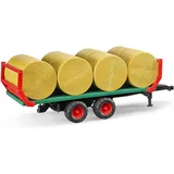 Bruder 02220 - Ballentransportanhänger inkl. 8 Rundballen 1:16