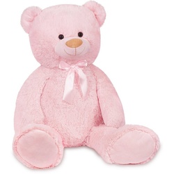 BRUBAKER Kuscheltier »XXL Teddybär mit Schleife« (1-St), 100 cm großer Teddy Bär, Stofftier Plüschtier rosa